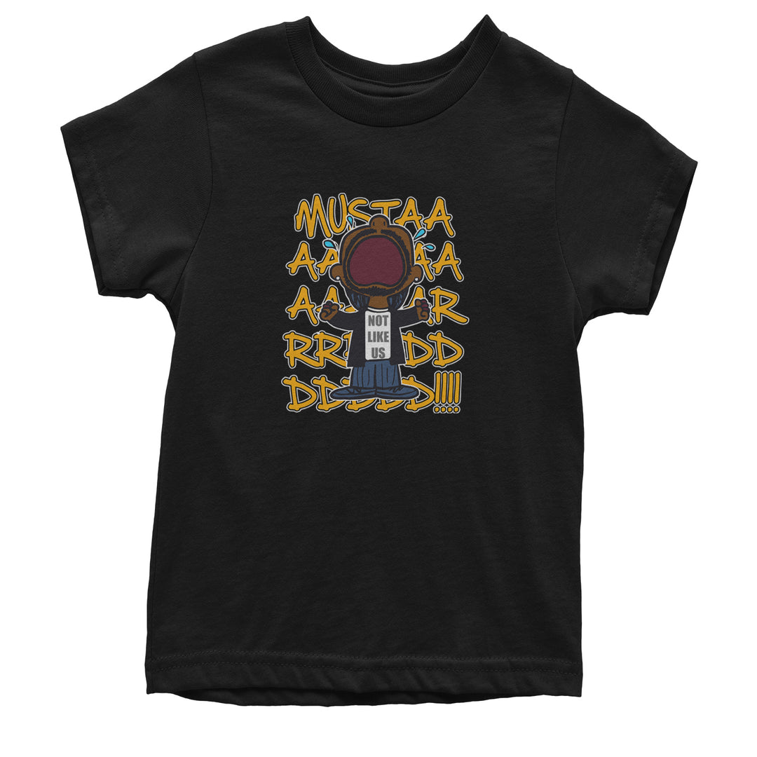 MUSTARD! Not Like Us Tv Off graphic on Kids' Heavyweight Cotton T-Shirt in Black