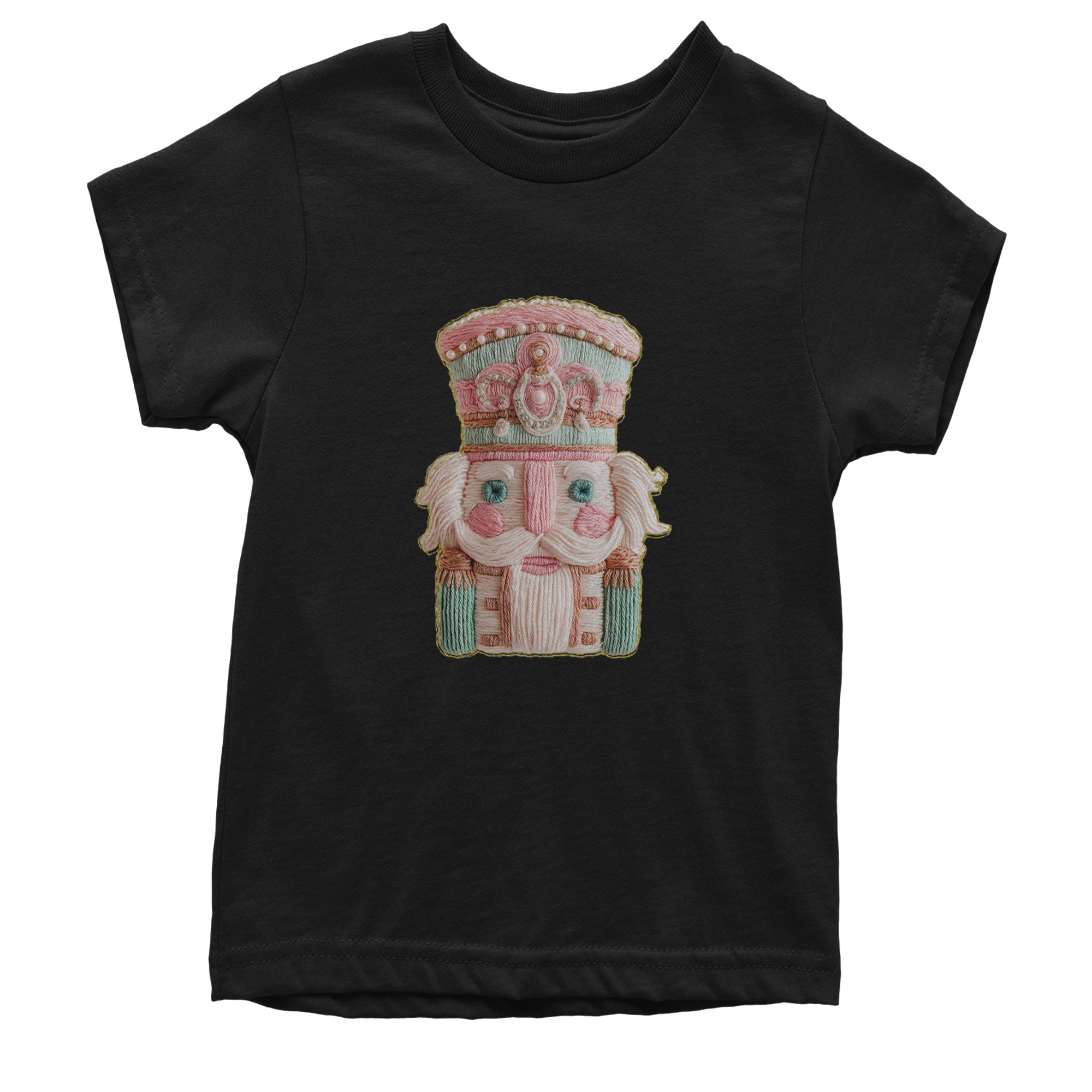 Vintage Nutcracker Embroidery Art Soft Cottagecore Youth T-shirt Tie-Dye Spider Pink