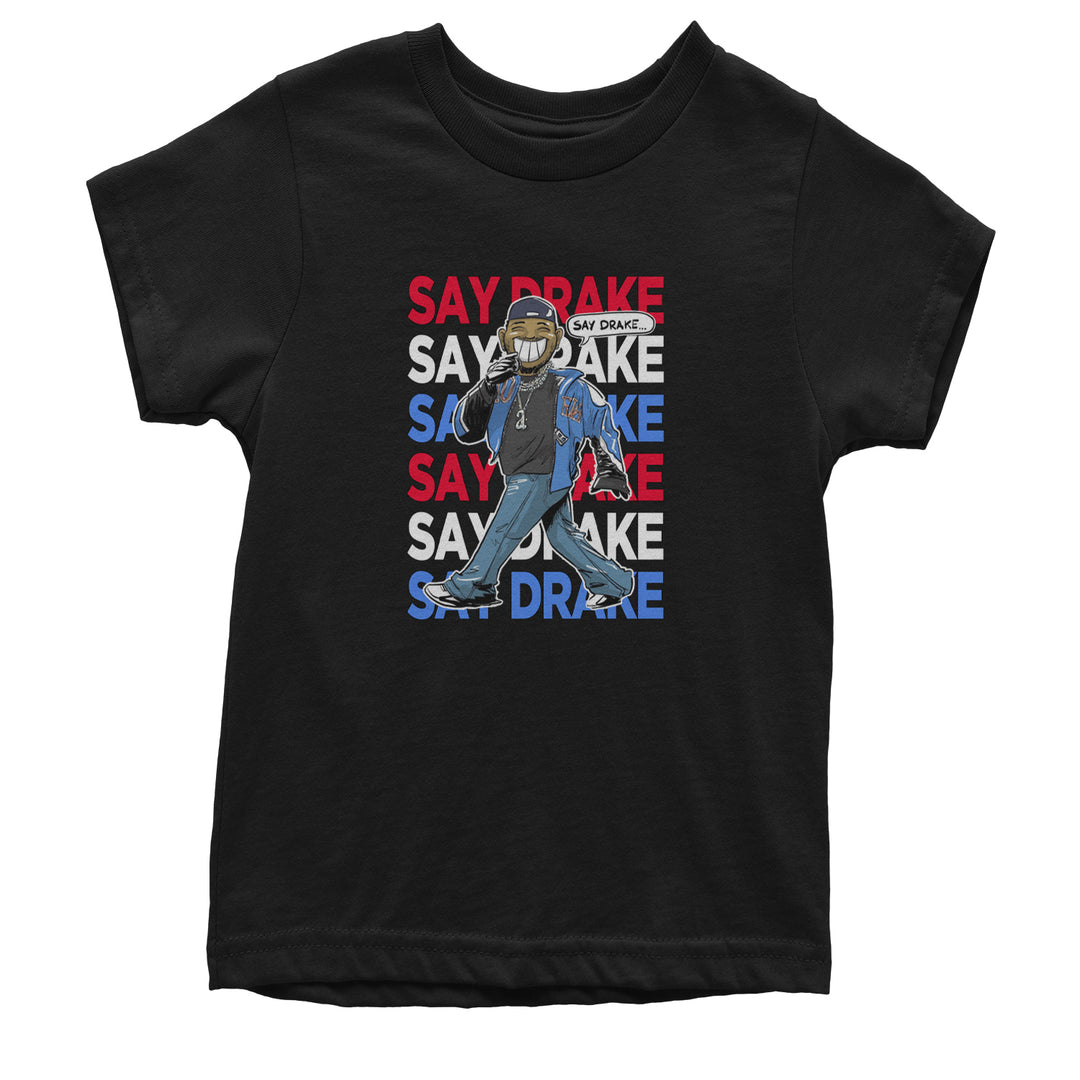 Say Drake Smiling Meme Mustard Youth T-shirt Black