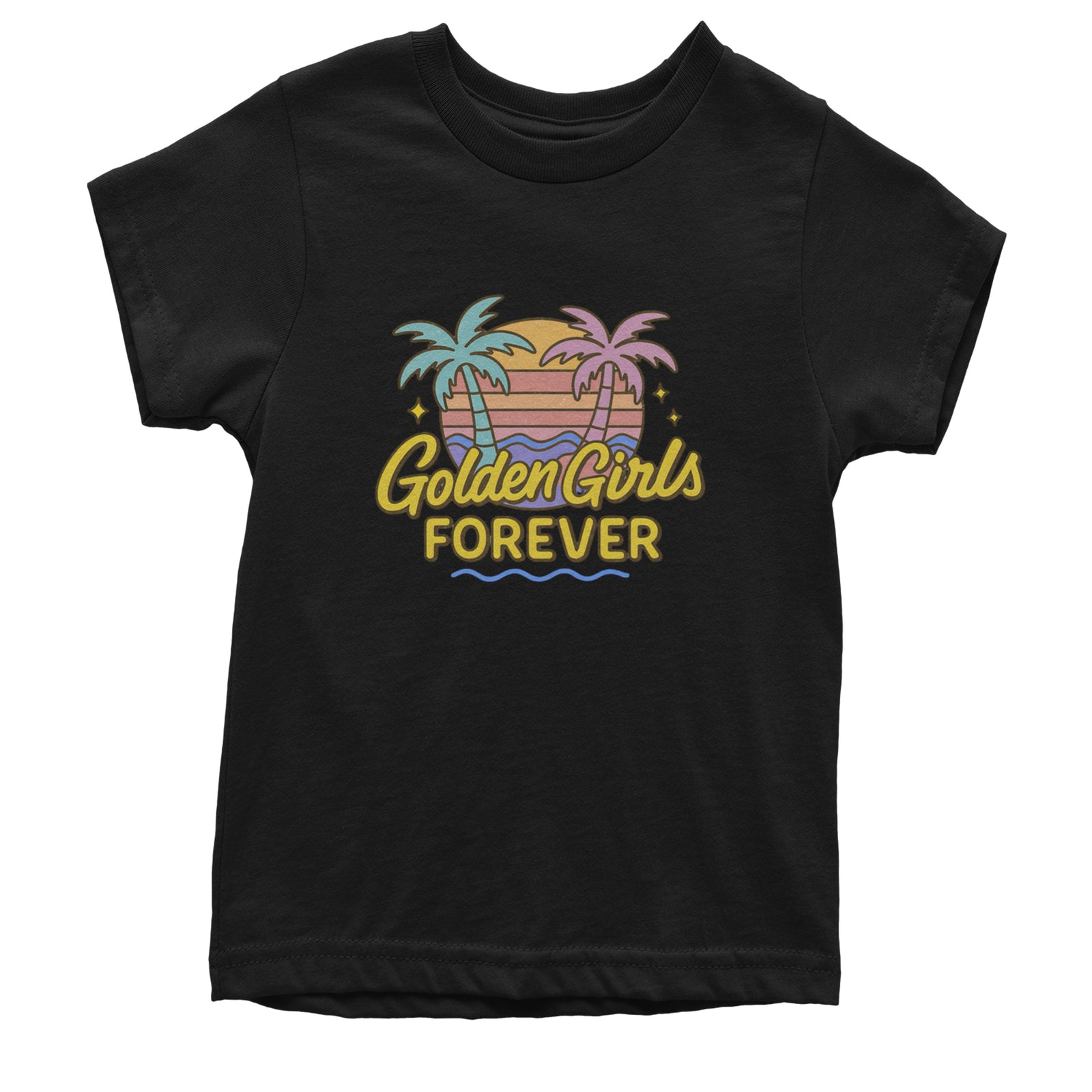 Golden Girls Forever Retro Sunset Youth T-shirt Black