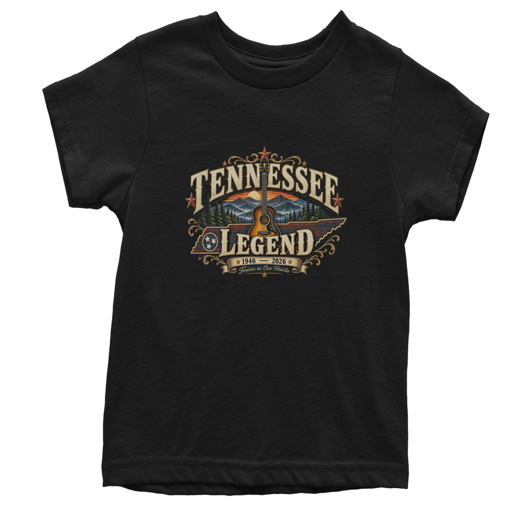 Tennessee Legend Country Music Dolly Youth T-shirt Black
