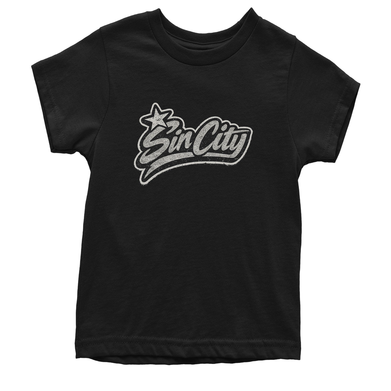 Sin City Vegas Retro Vintage Youth T-shirt Black