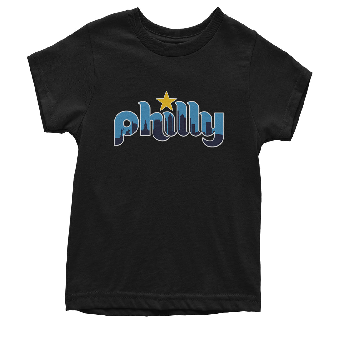 Skyline Philly Philadelphia Youth T-shirt Black