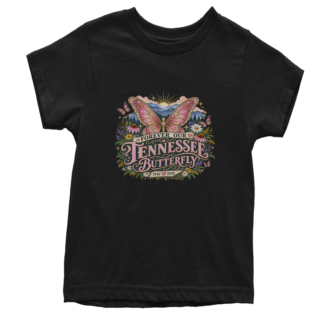 Forever Our Tennessee Butterfly Dolly Youth T-shirt Black
