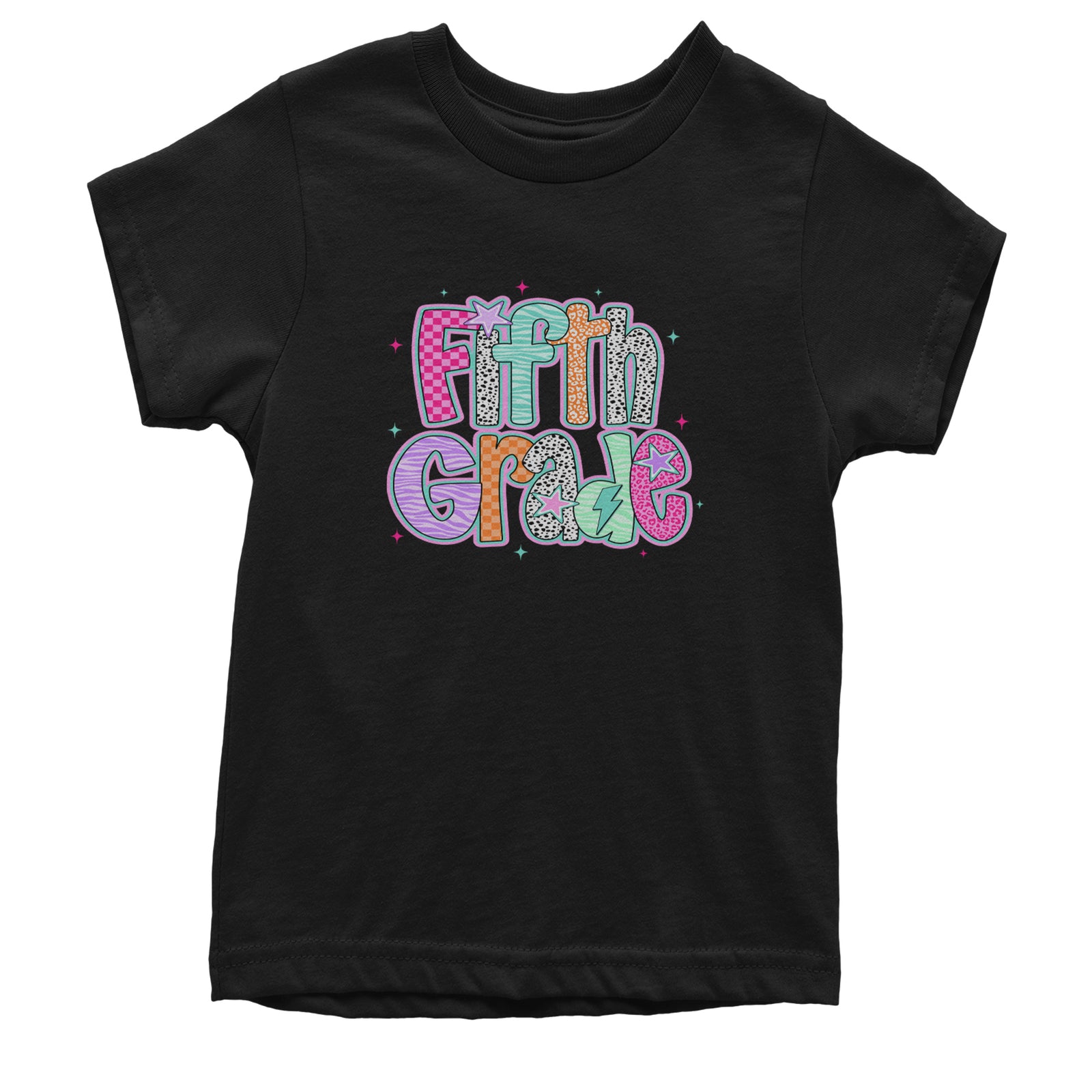 Fifth Grade Fly Colorful Back to School Youth T-shirt Black