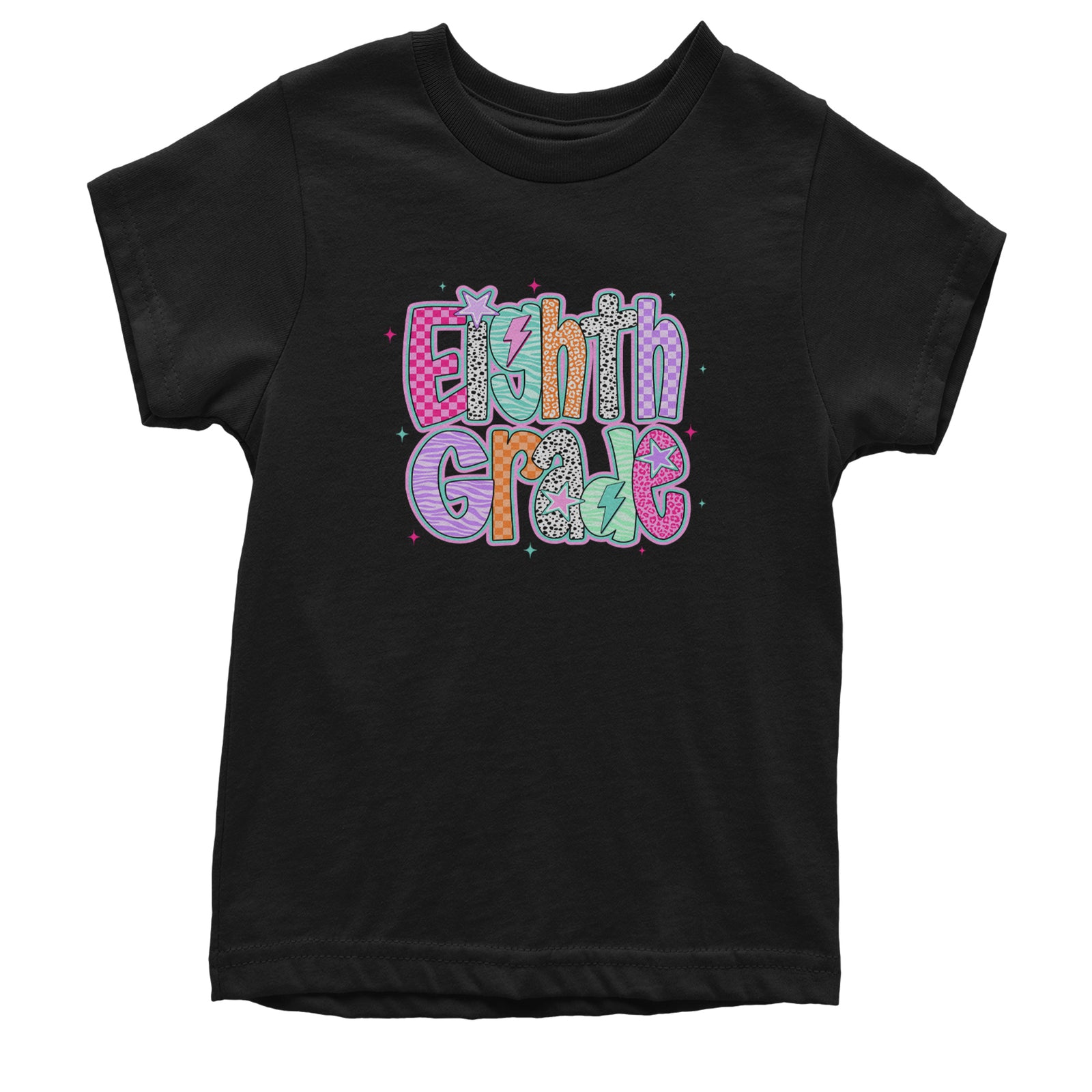 Eighth Grade Energy Colorful Back to School Youth T-shirt Black