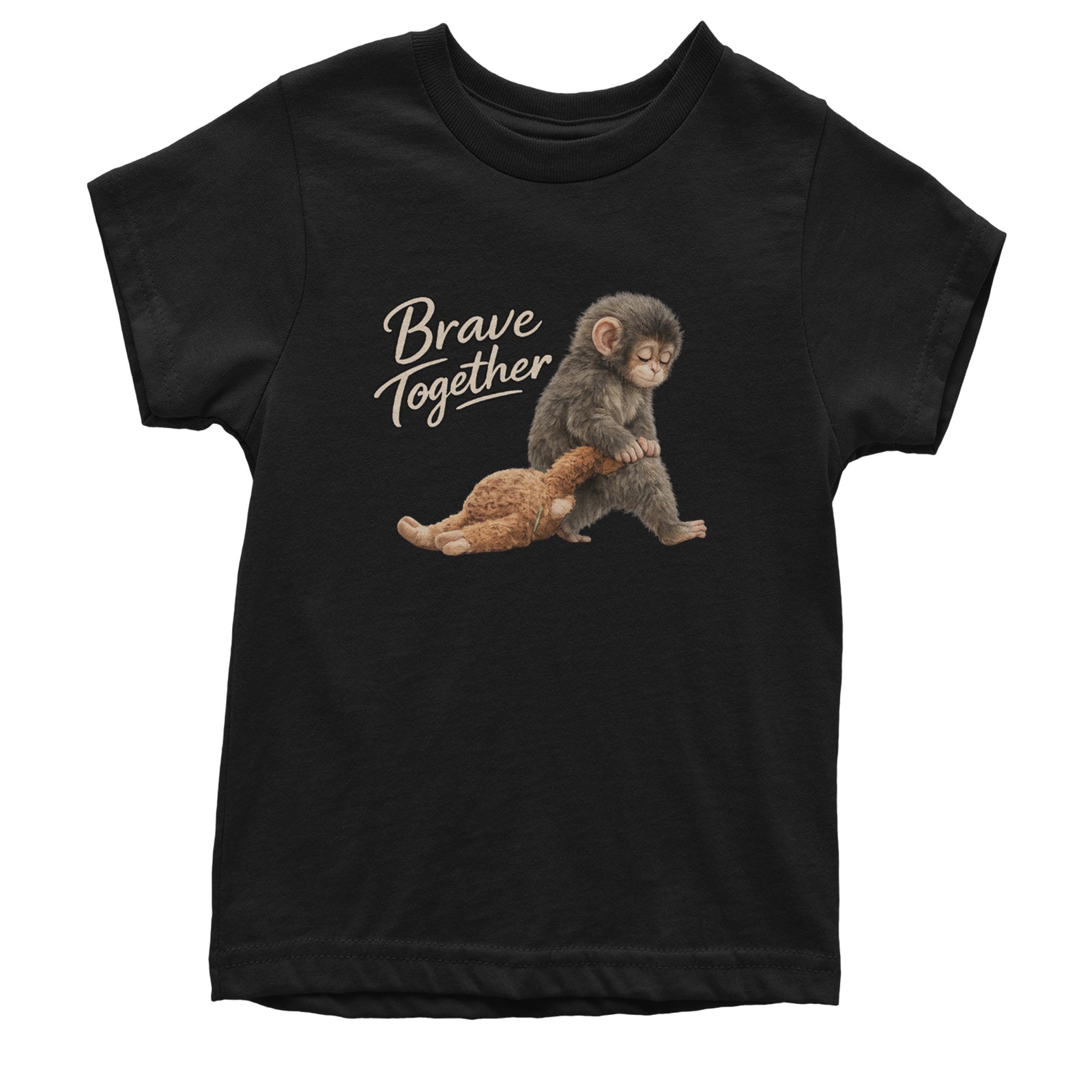 Punch Brave Together Stuffed Animal Youth T-shirt Black