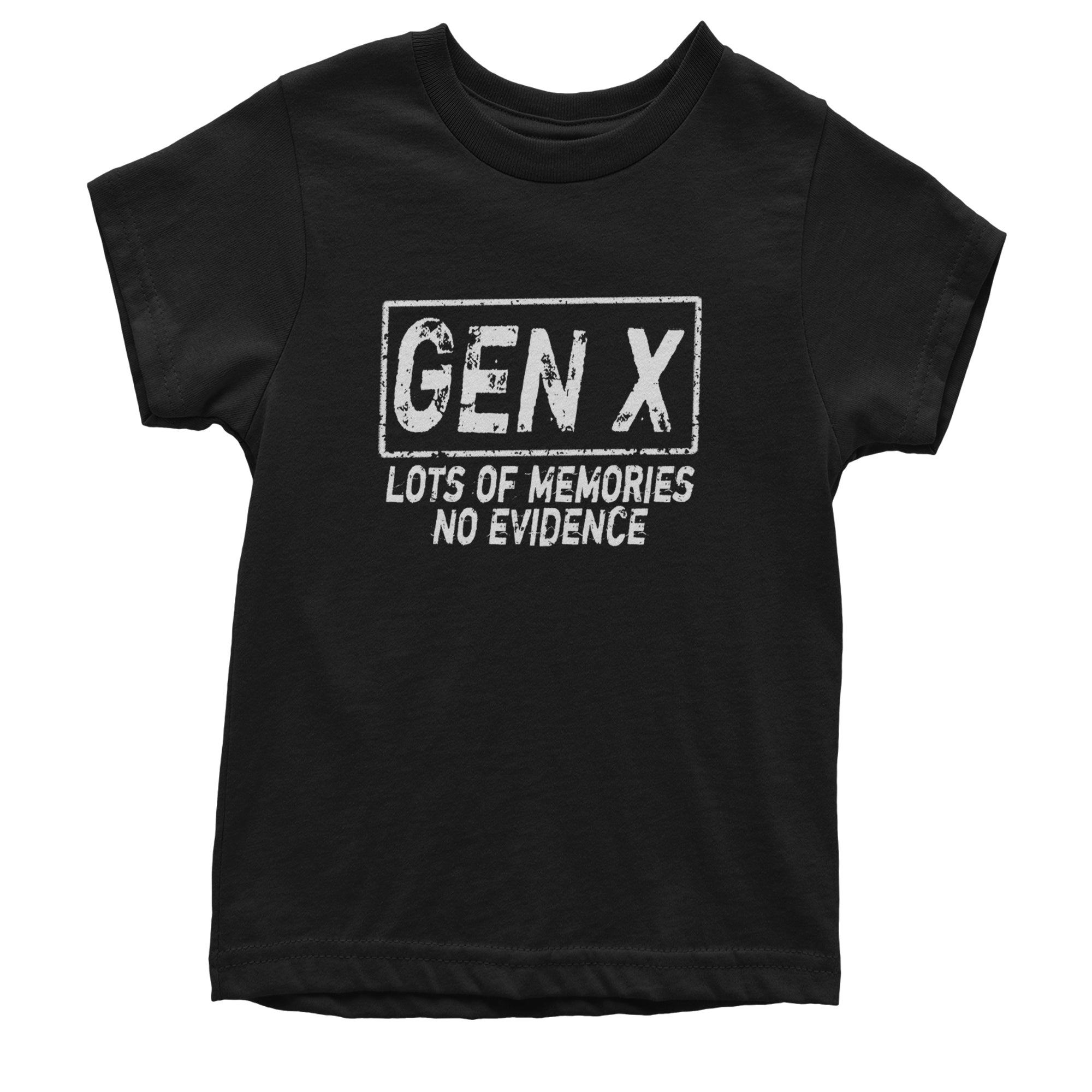 Gen X Lots of Memories No Evidence Nostalgia Youth T-shirt Black