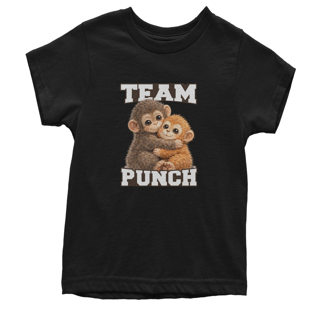 Team Punch Panchi-kun Monkey Youth T-shirt Black