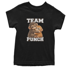Team Punch Panchi-kun Monkey Youth T-shirt Black