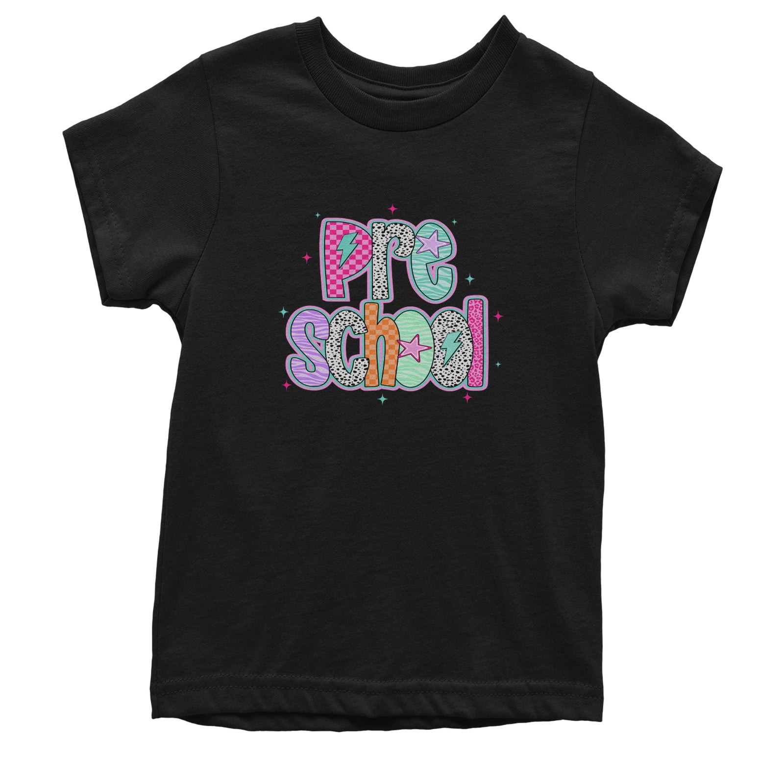 Preschool Power Colorful Back to School Youth T-shirt Black