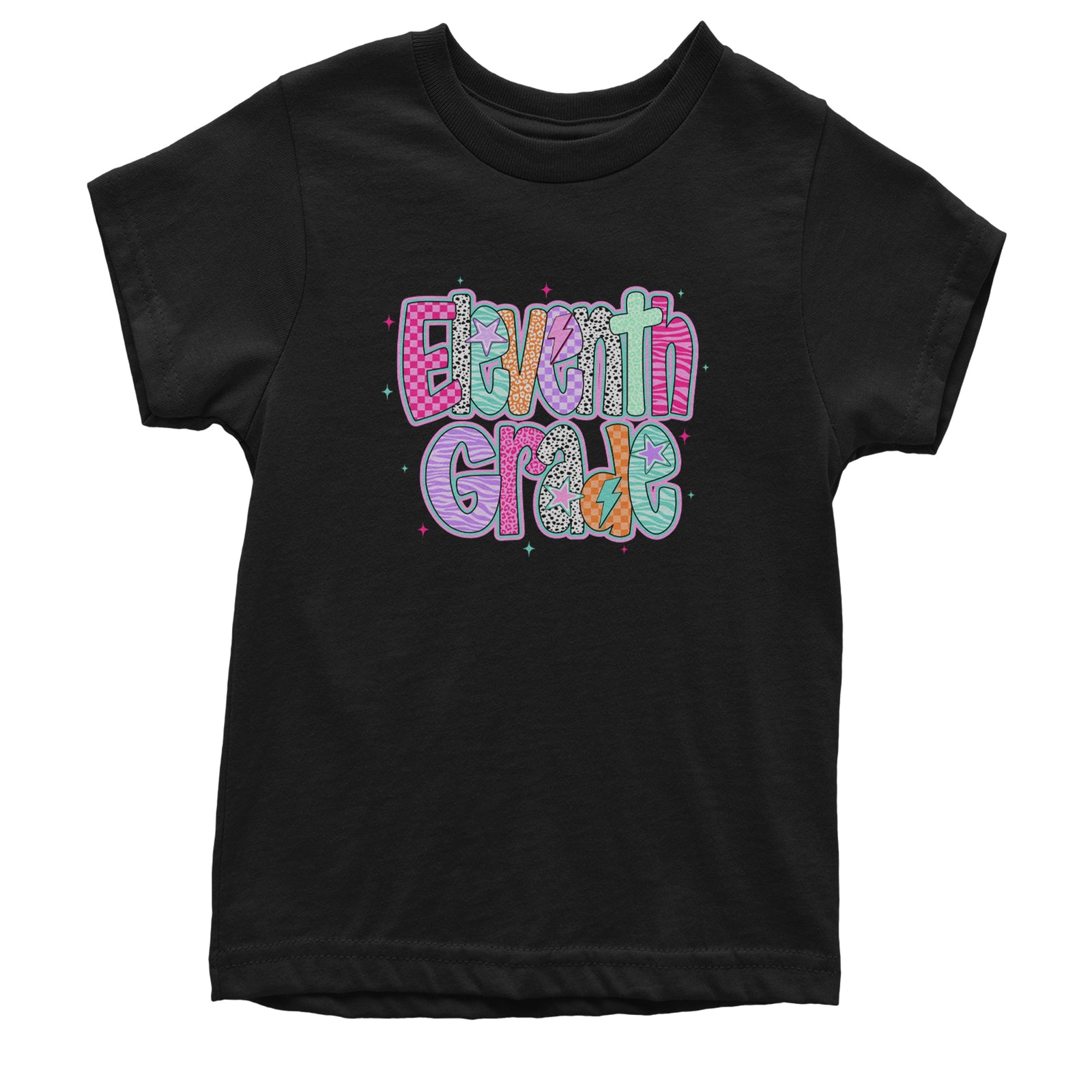 Eleventh Grade Extra Colorful Back to School Youth T-shirt Black