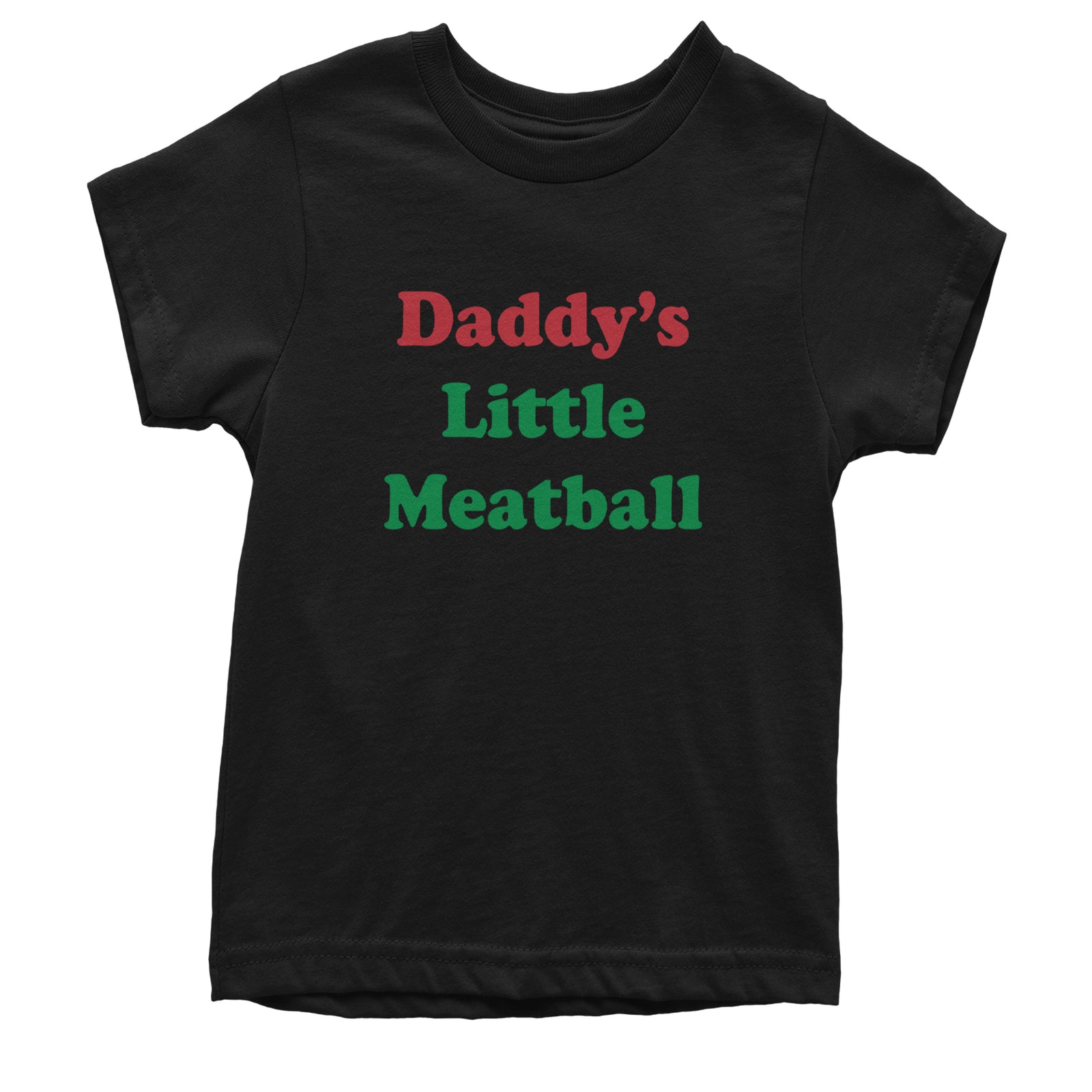 Daddy's Little Meatball Love Island Youth T-shirt Black
