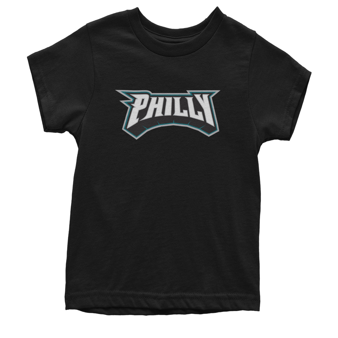 Philly Bold Block Throwback Youth T-shirt Black