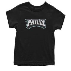 Philly Bold Block Throwback Youth T-shirt Black