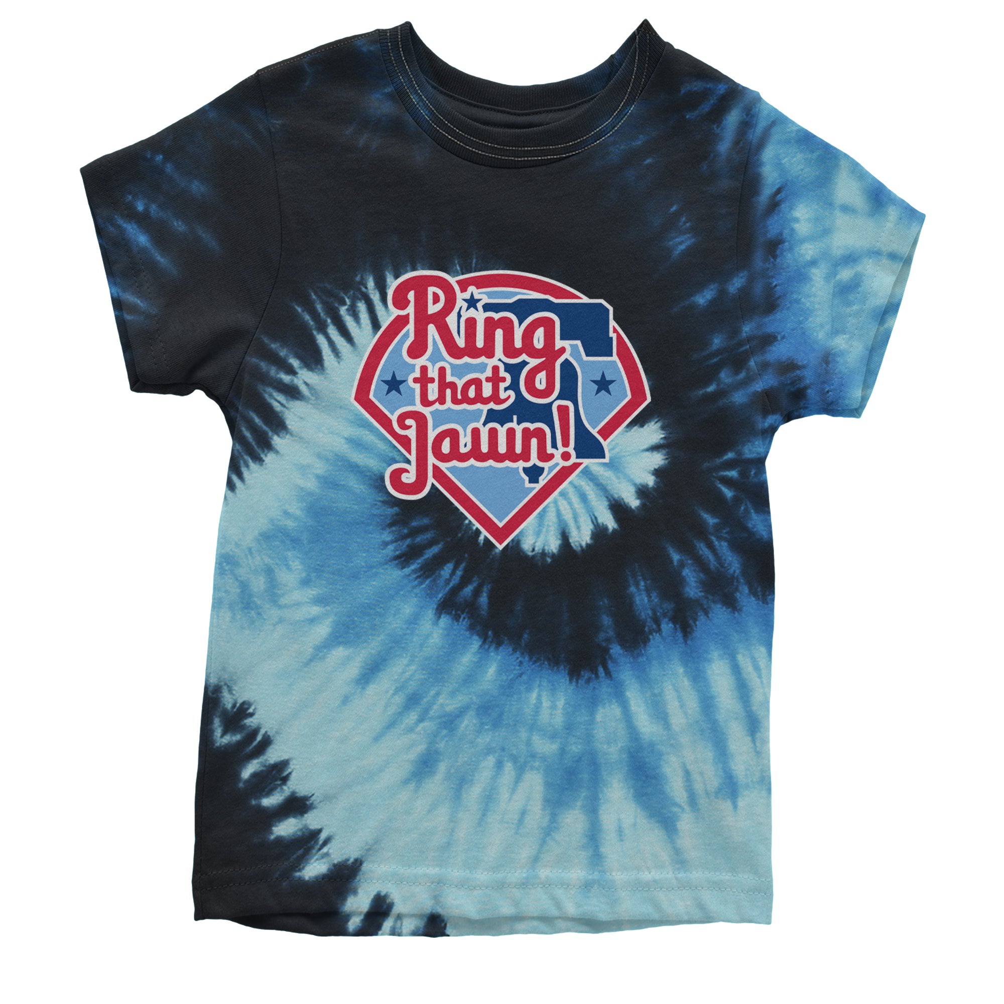 Ring That Jawn Philly Baseball Youth T-shirt Tie-Dye Blue Ocean