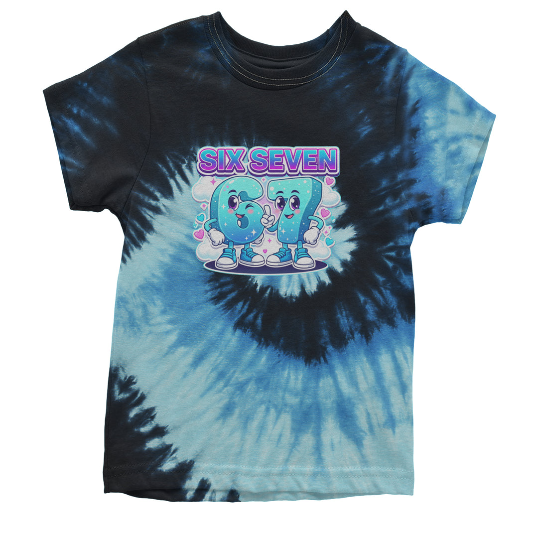 67 Six Seven Meme Kawaii Cloud Youth T-shirt Tie-Dye Blue Ocean