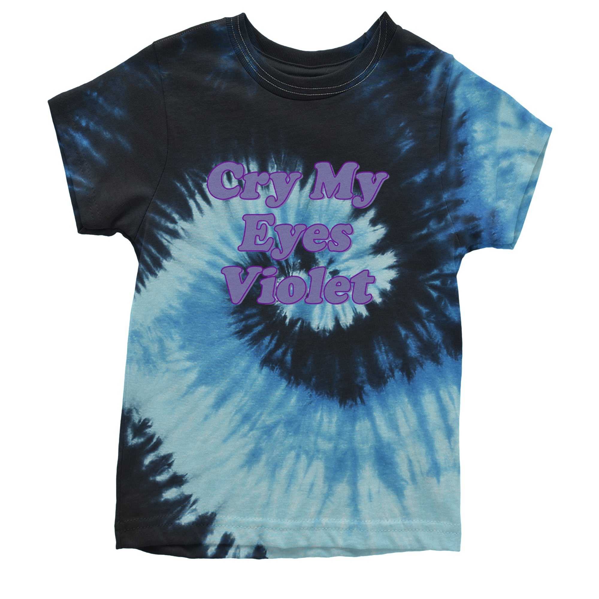 Cry My Eyes Violet Drama Queen Youth T-shirt Tie-Dye Blue Ocean
