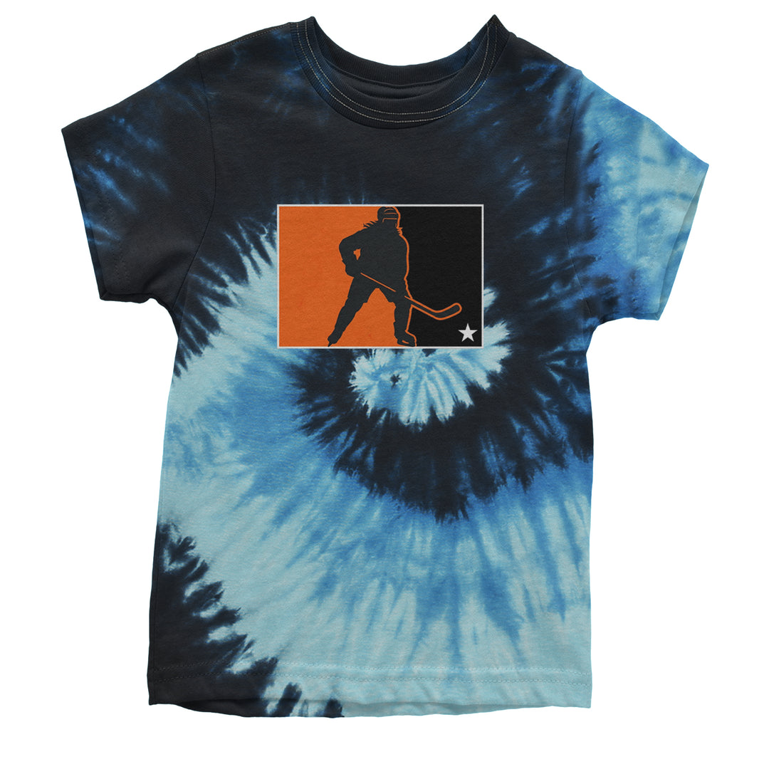 Hockey Enforcer Retro Vintage Youth T-shirt Tie-Dye Blue Ocean