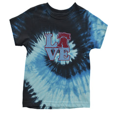 Love Philly Liberty Bell Youth T-shirt Tie-Dye Blue Ocean