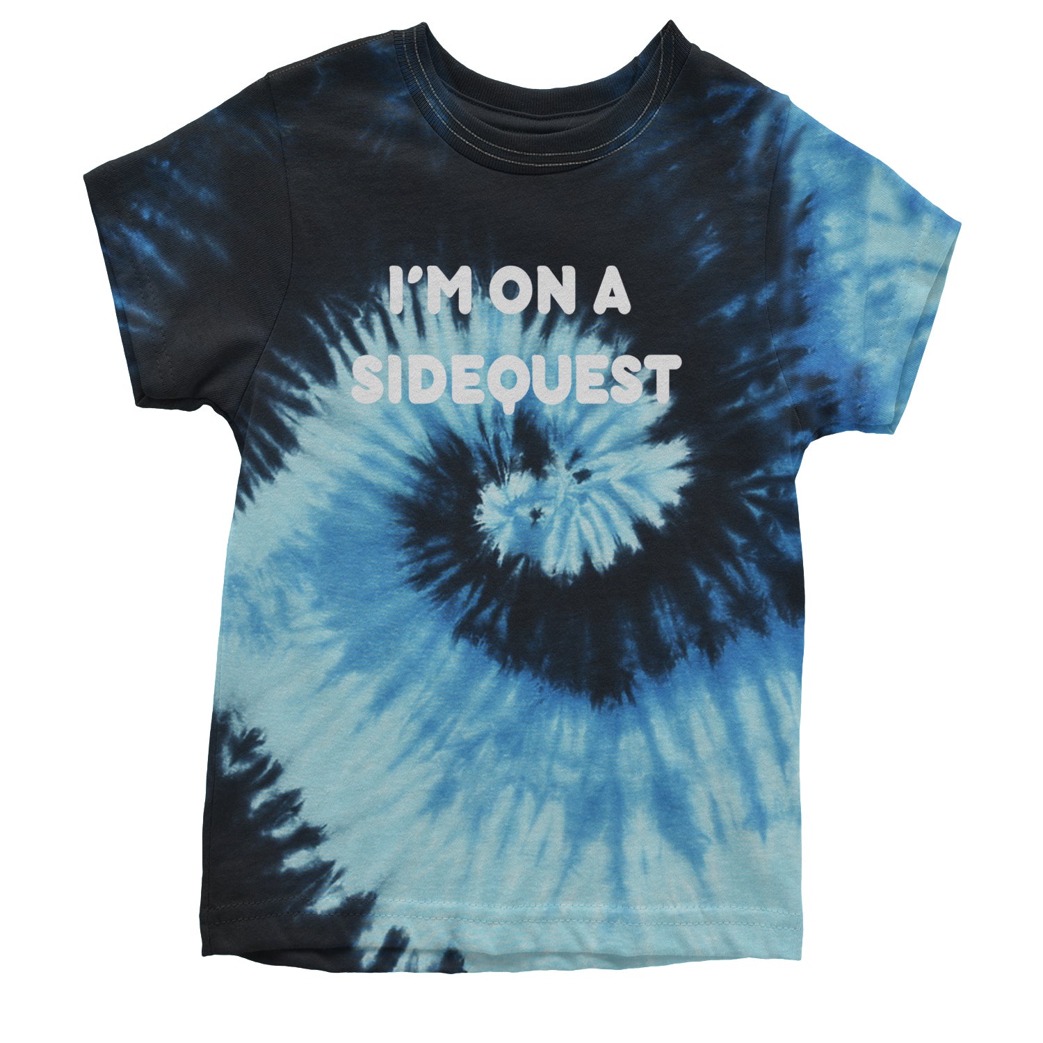 I'm On A Sidequest Festival Rave EDM Youth T-shirt Tie-Dye Blue Ocean