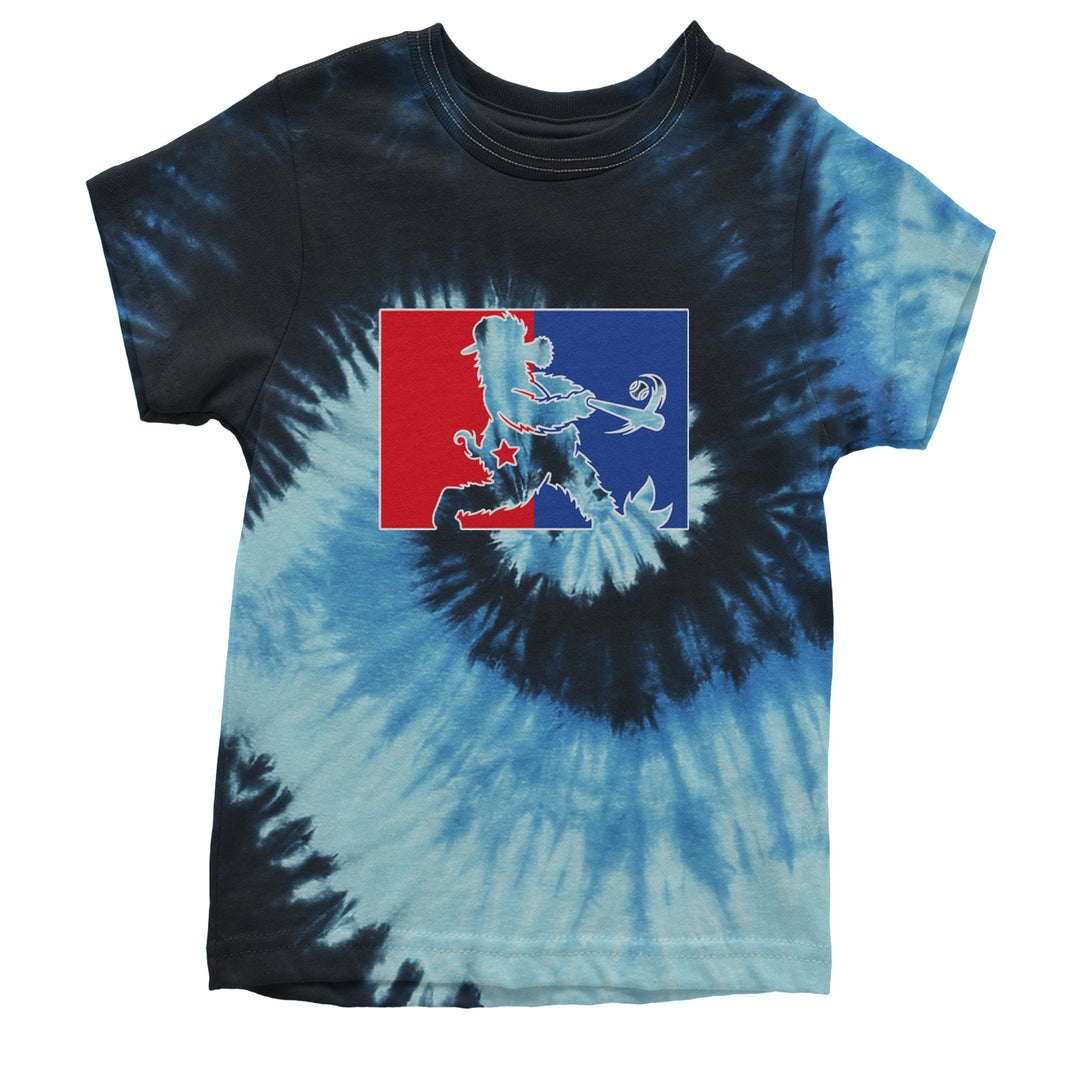 Batter Up Philly Baseball Phan Youth T-shirt Tie-Dye Blue Ocean
