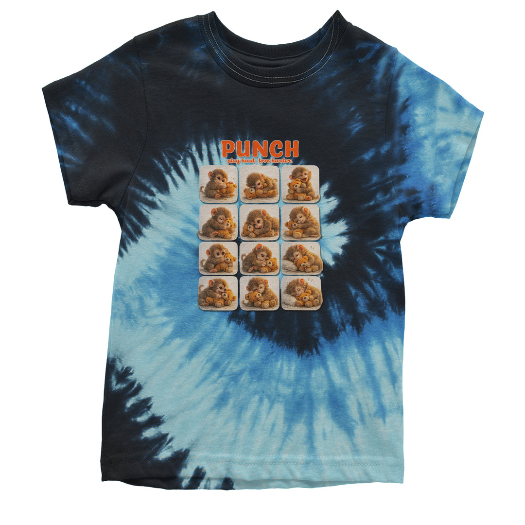 Punch Play Hard Love Harder Youth T-shirt Tie-Dye Blue Ocean