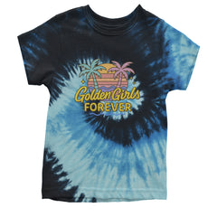 Golden Girls Forever Retro Sunset Youth T-shirt Tie-Dye Blue Ocean