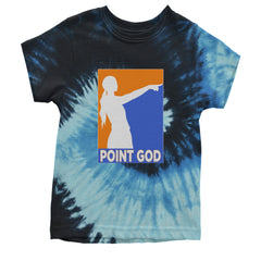Point God Cunningham Basketball Pointing Meme  Youth T-shirt Tie-Dye Blue Ocean