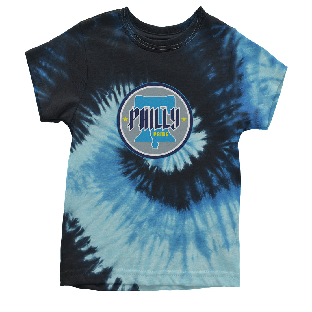 Philly Pride Liberty Bell Youth T-shirt Tie-Dye Blue Ocean