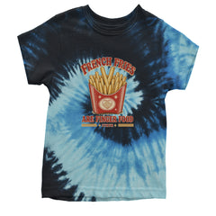 French Fries Are Finger Food IYKYK Youth T-shirt Tie-Dye Blue Ocean