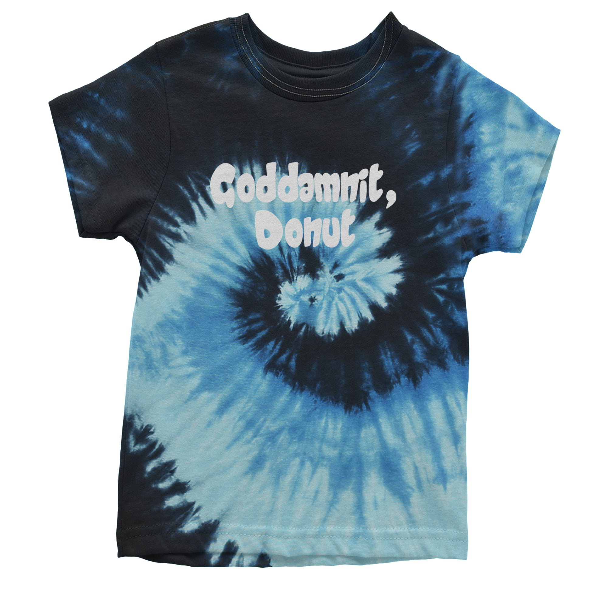Godd-mnit, Donut Carl Youth T-shirt Tie-Dye Blue Ocean