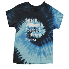 Jeter & Williams & Posada & Pettitte & Rivera Youth T-shirt Tie-Dye Blue Ocean