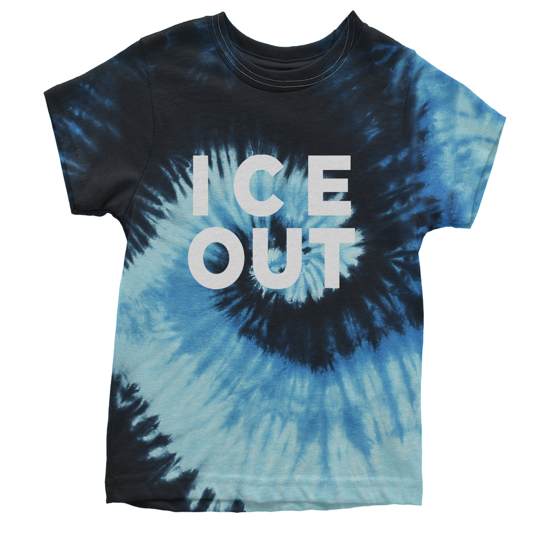 Ice Out Protest Youth T-shirt Tie-Dye Blue Ocean