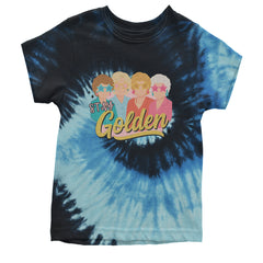 Stay Golden Girls Retro Youth T-shirt Tie-Dye Blue Ocean