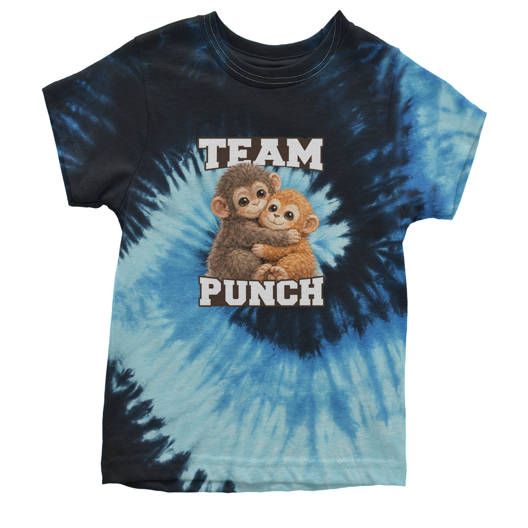 Team Punch Panchi-kun Monkey Youth T-shirt Tie-Dye Blue Ocean