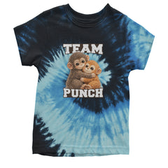 Team Punch Panchi-kun Monkey Youth T-shirt Tie-Dye Blue Ocean