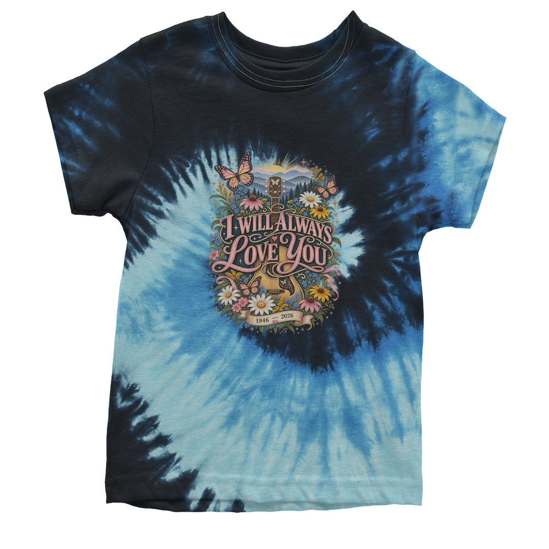 I Will Always Love You Dolly Youth T-shirt Tie-Dye Blue Ocean