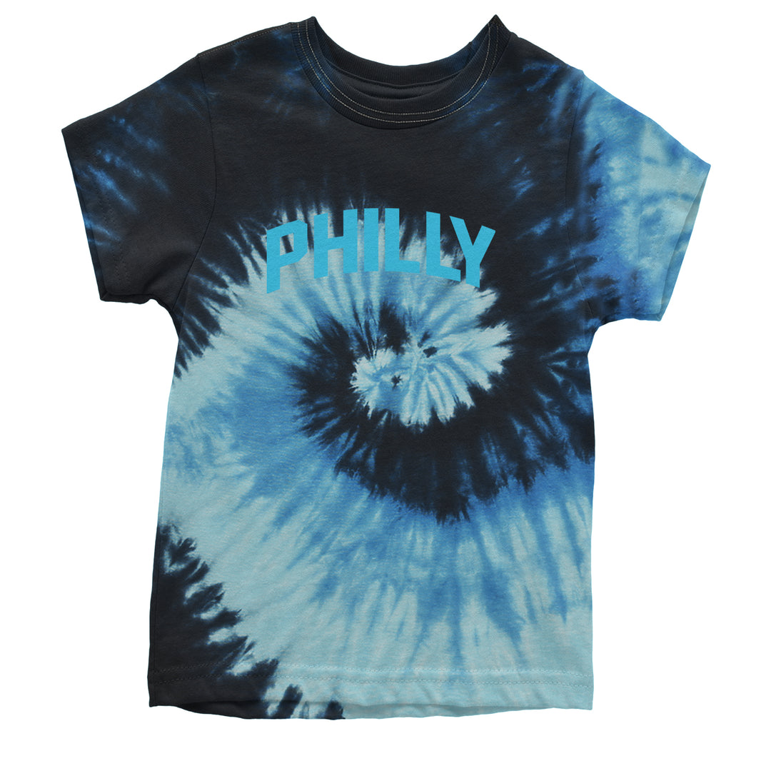 Philly Philadelphia Pride Youth T-shirt Tie-Dye Blue Ocean