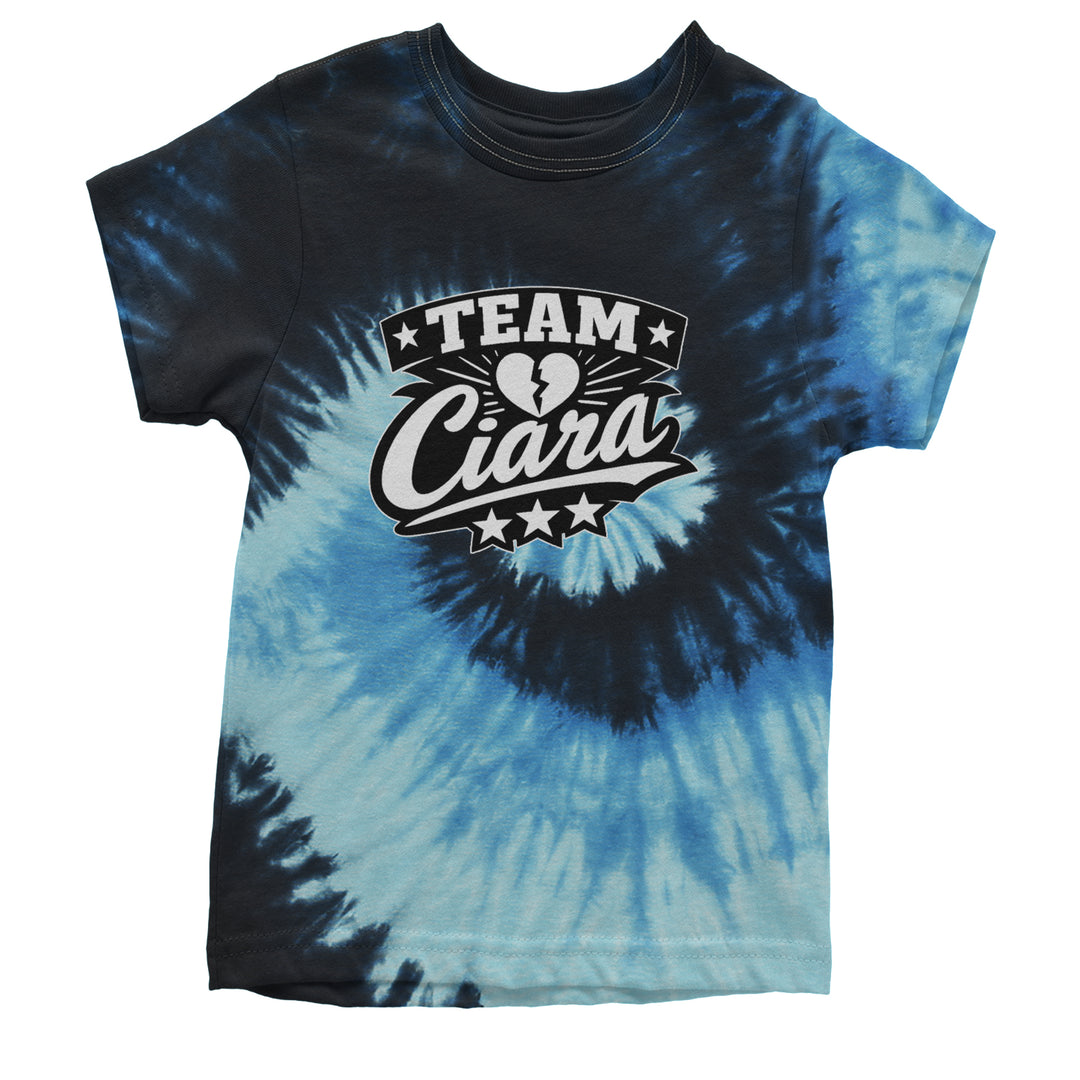 Team Ciara Scamanda Broken Heart Youth T-shirt Tie-Dye Blue Ocean