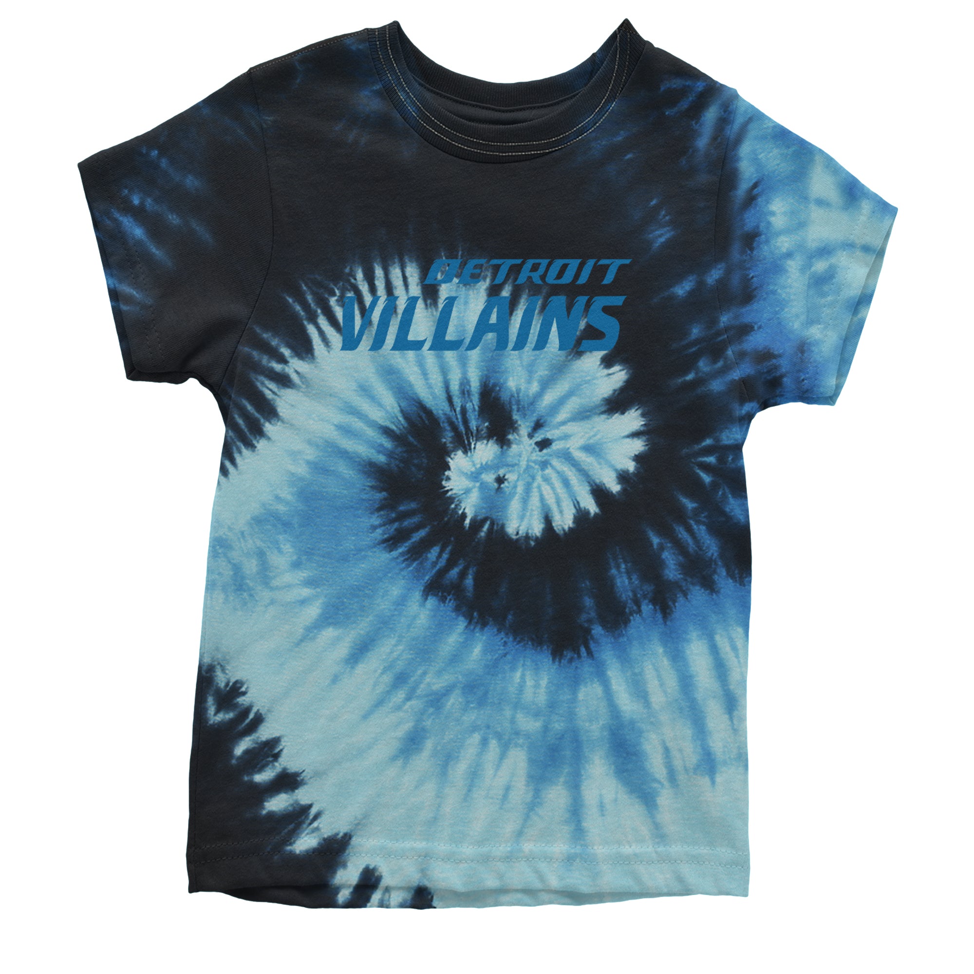 Detroit Villains Grit Football Youth T-shirt Tie-Dye Blue Ocean