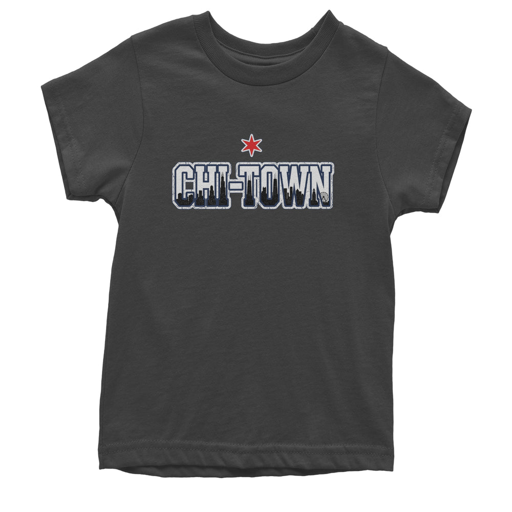 Chicago Chi-Town City Pride Youth T-shirt Charcoal Grey
