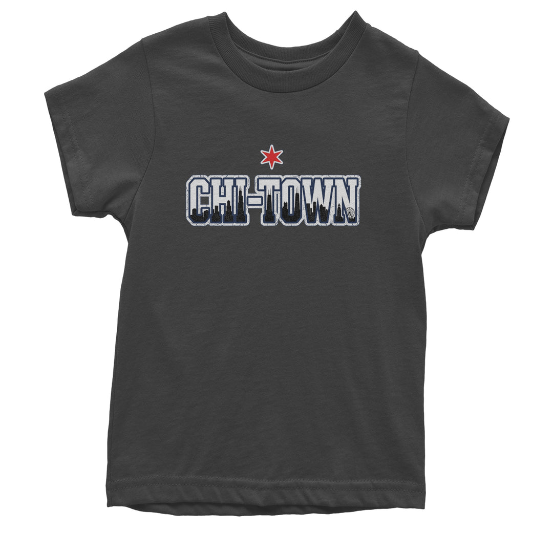 Chicago Chi-Town City Pride Youth T-shirt Charcoal Grey