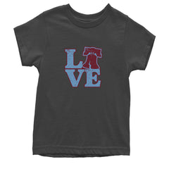 Love Philly Liberty Bell Youth T-shirt Charcoal Grey
