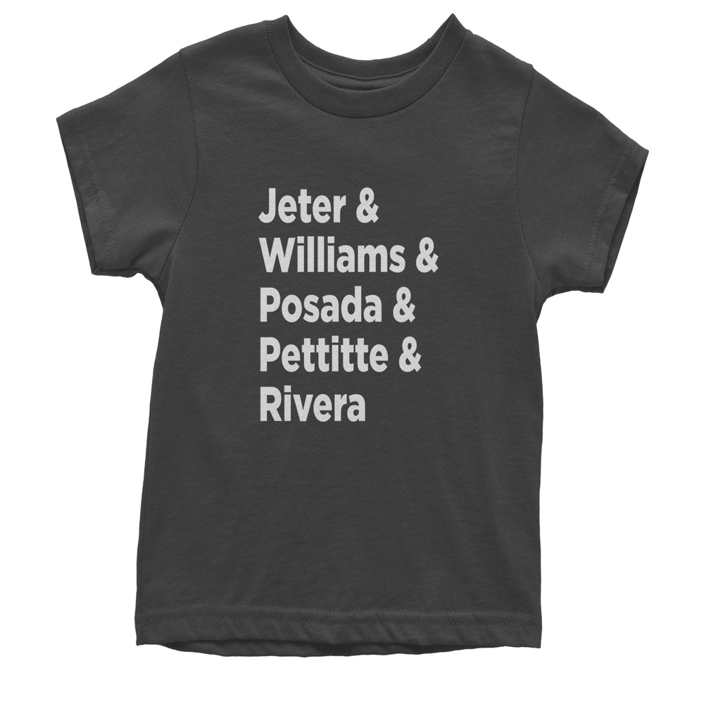 Jeter & Williams & Posada & Pettitte & Rivera Youth T-shirt Charcoal Grey
