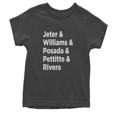 Jeter & Williams & Posada & Pettitte & Rivera Youth T-shirt Charcoal Grey