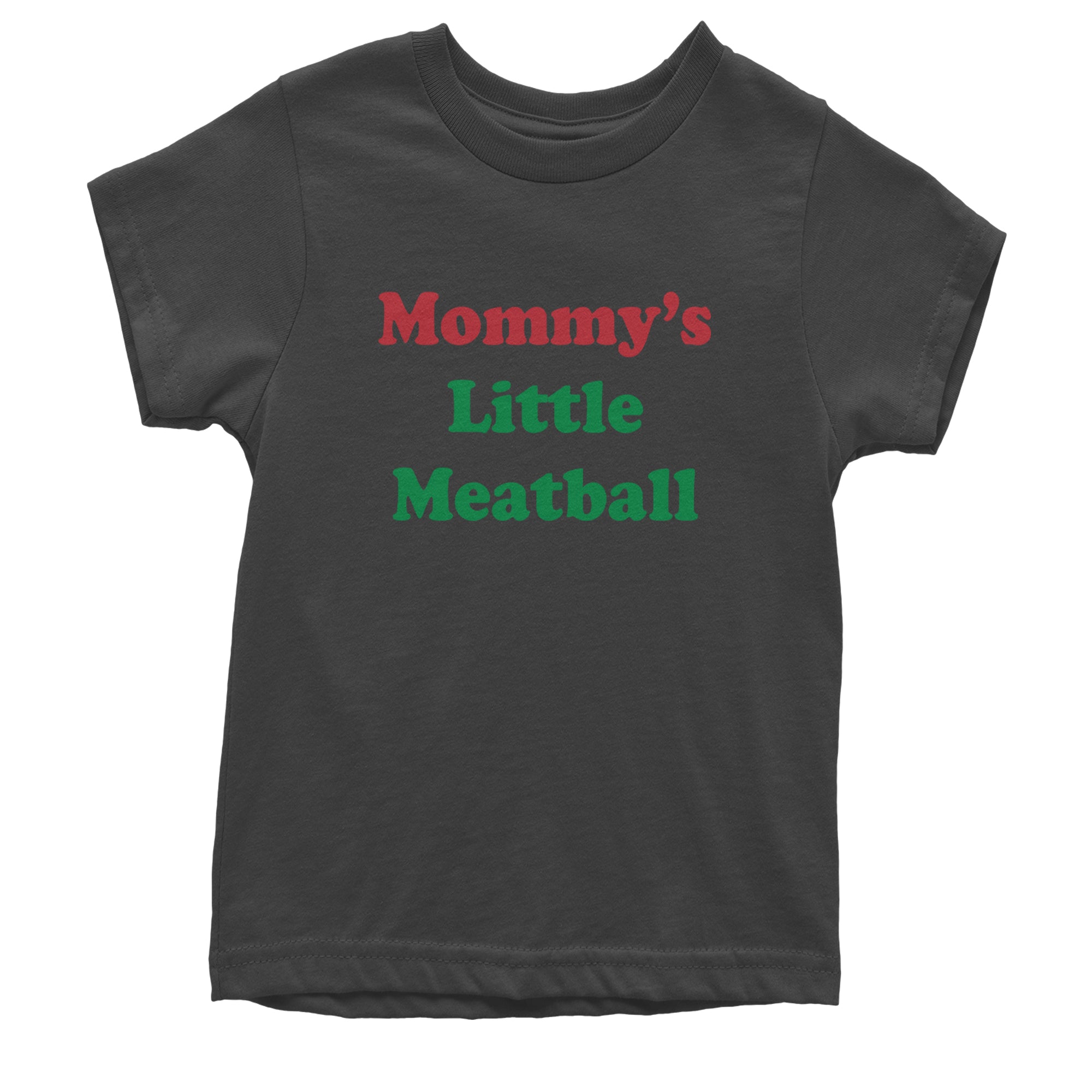 Mommy's Little Meatball Love Island Youth T-shirt Charcoal Grey