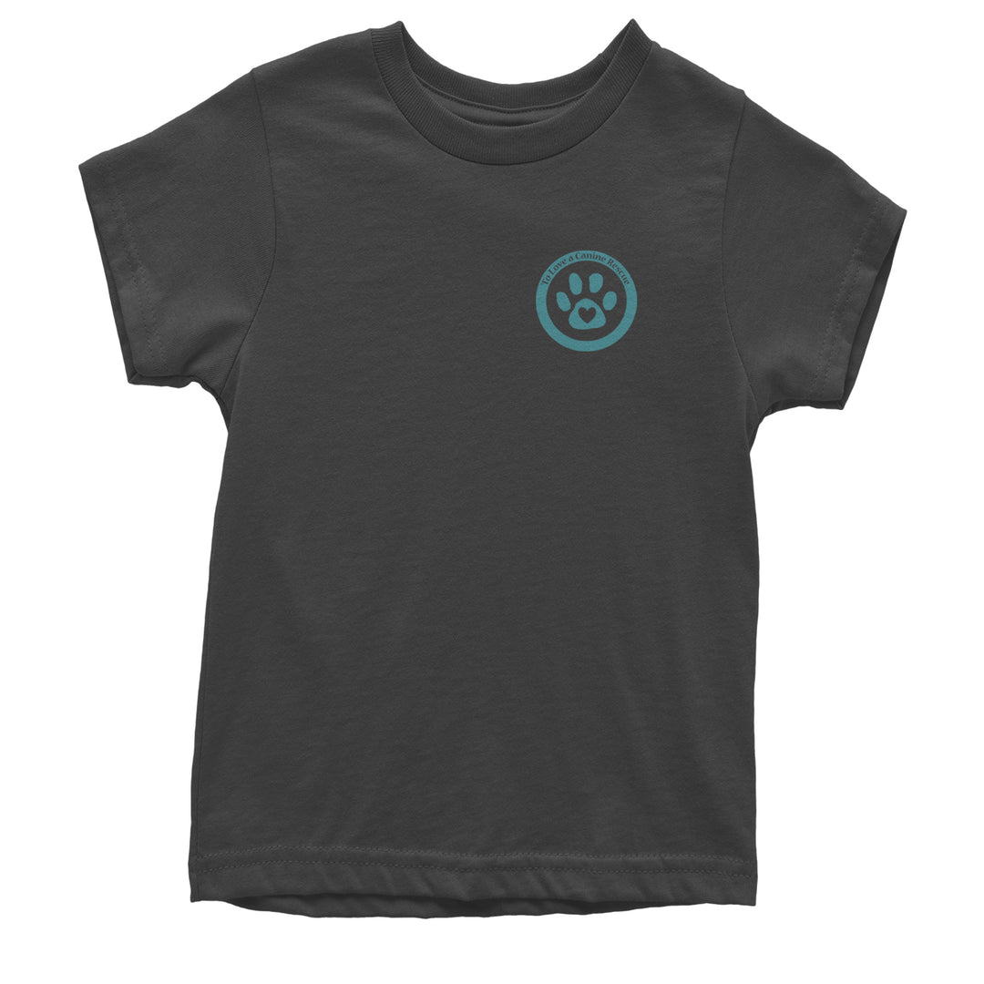 TLC To Love a Canine Dog Rescue Teal Youth T-shirt Charcoal Grey