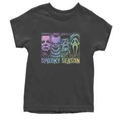 Spooky Season Horror Icons Halloween Youth T-shirt Charcoal Grey