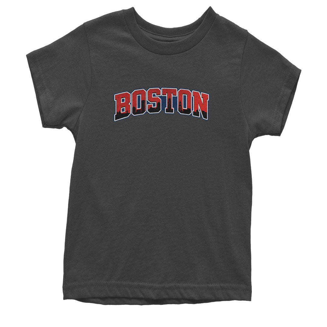 Boston City Pride Skyline Youth T-shirt Charcoal Grey